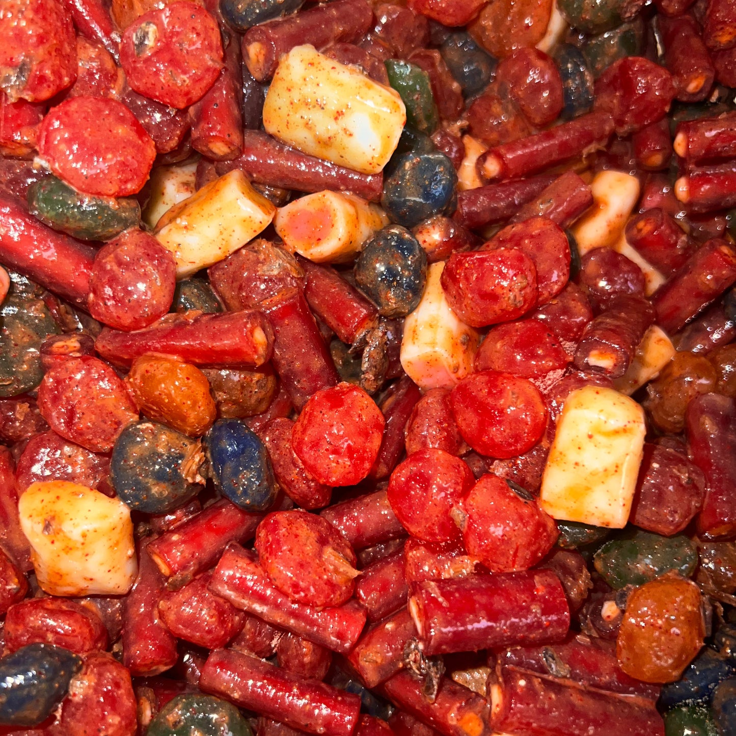 Close-up of a mix of colorful candy