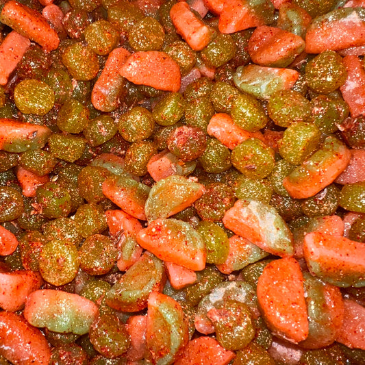 Close-up of dried red and green berries