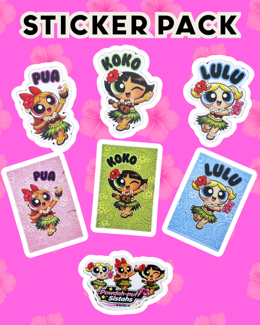 Powdah-Puff Sistahs Sticker Pack